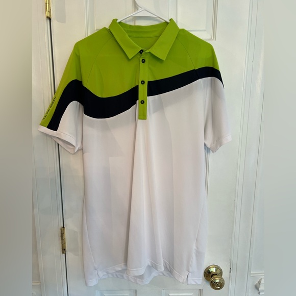 Galvin Green Other - Galvin Green Magnum Green White Navy Golf Polo Shirt Size XL